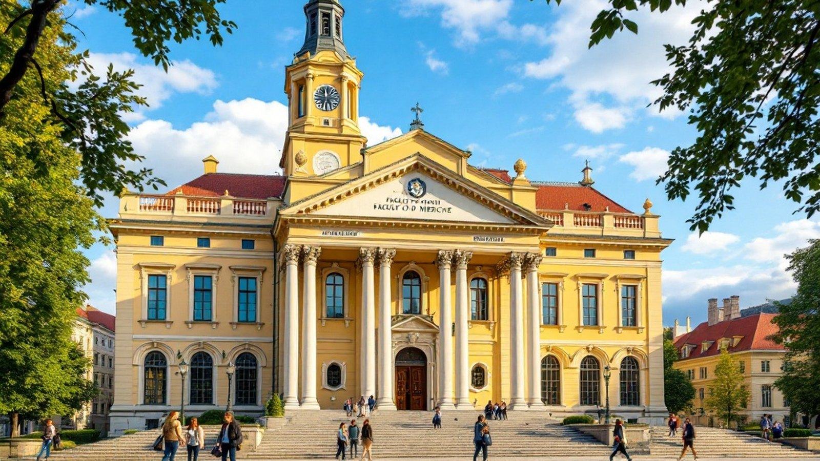 The Faculty of Medicine building exterior at the University of Debrecen